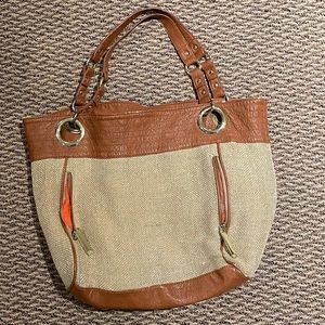 Steve Madden Brown and beige leather bag